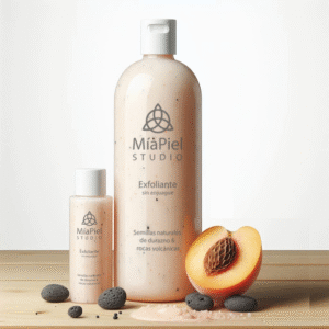 exfoliante de durazno presentacion de 980 g y 30g